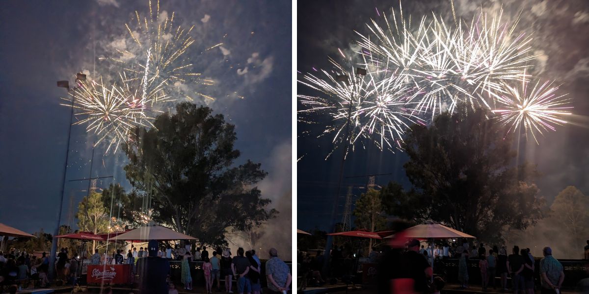 Fireworks spectacular lighting up the sky over Club Oxley