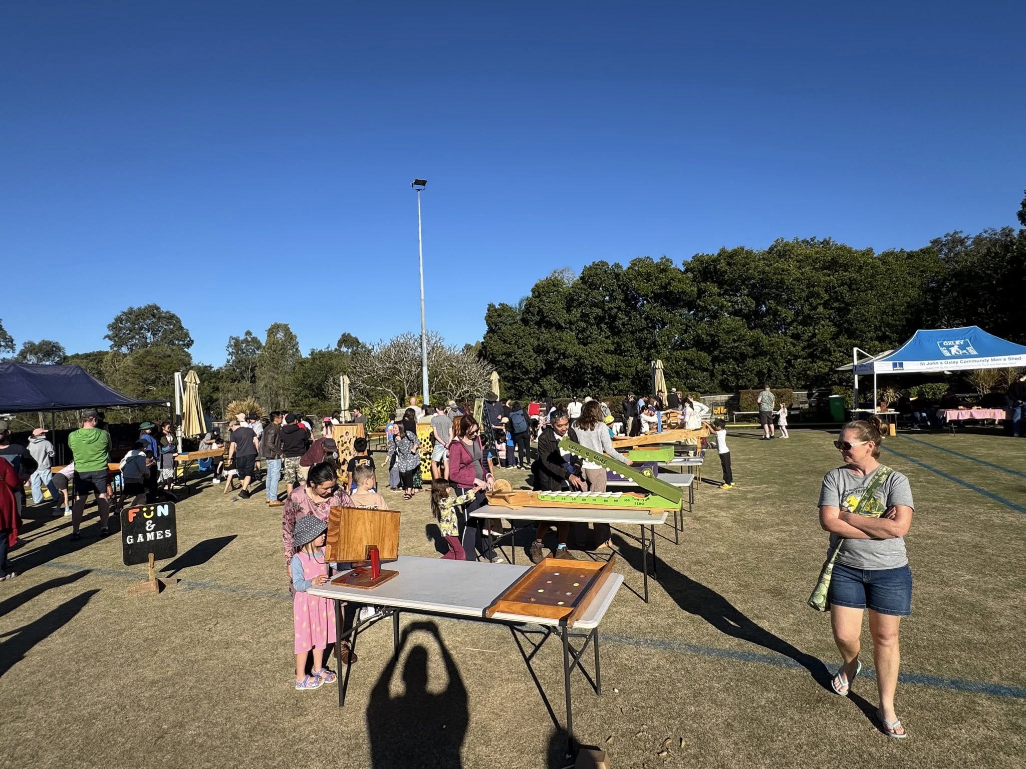 Fun and games area on the oval